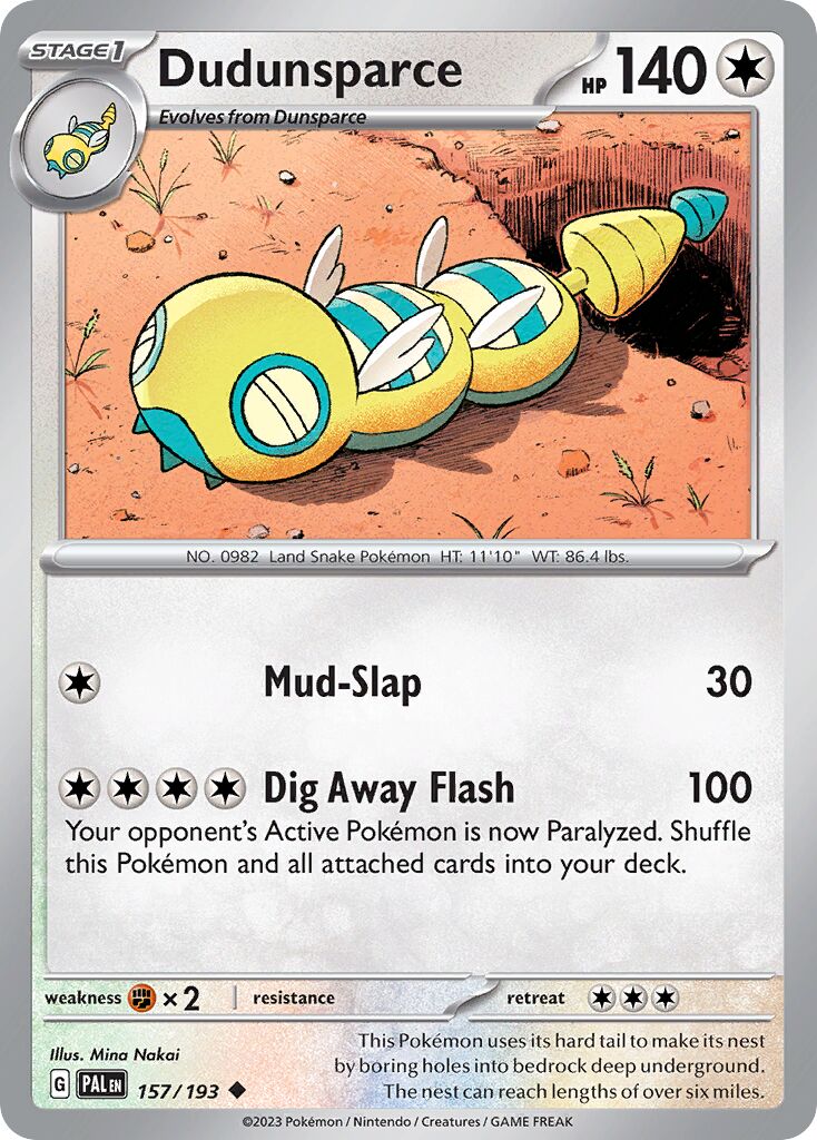Dudunsparce 157/279 — Paldea Evolved (English Pokémon TCG card)