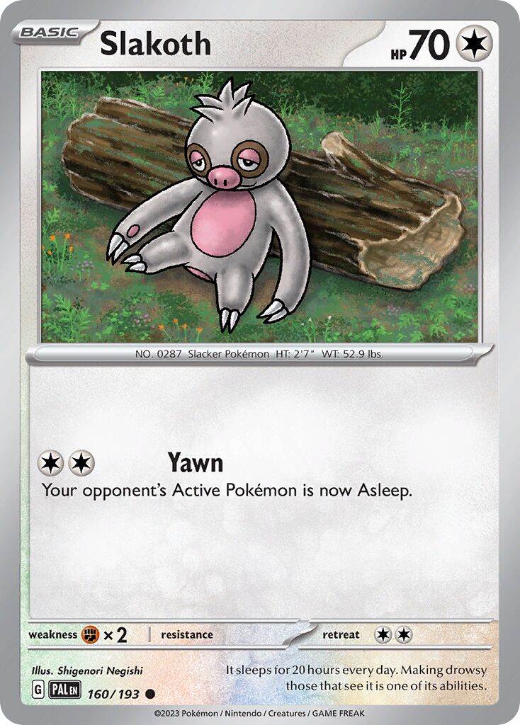 Slakoth 160/279 — Paldea Evolved (English Pokémon TCG card)