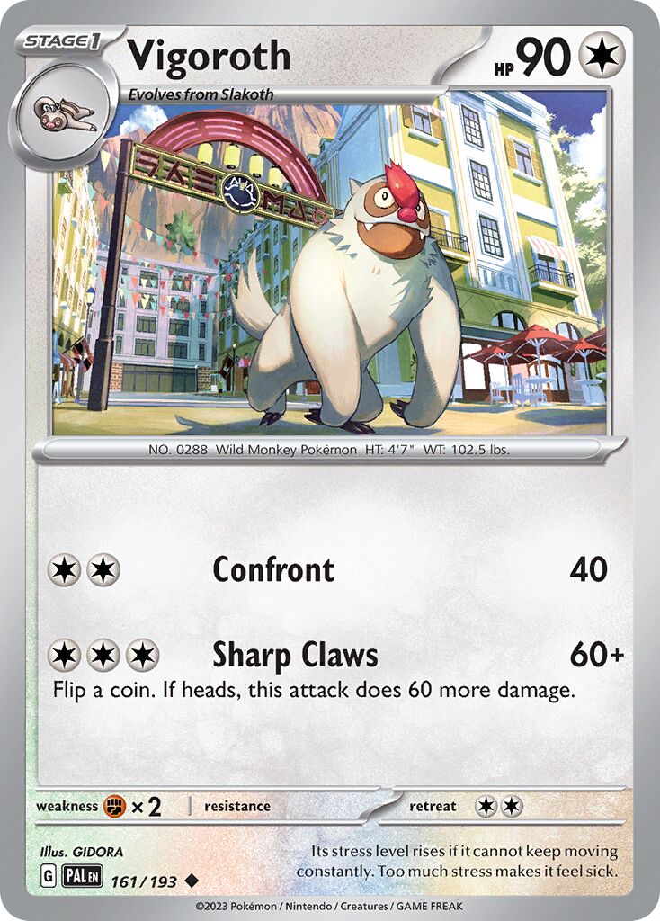 Vigoroth 161/279 — Paldea Evolved (English Pokémon TCG card)