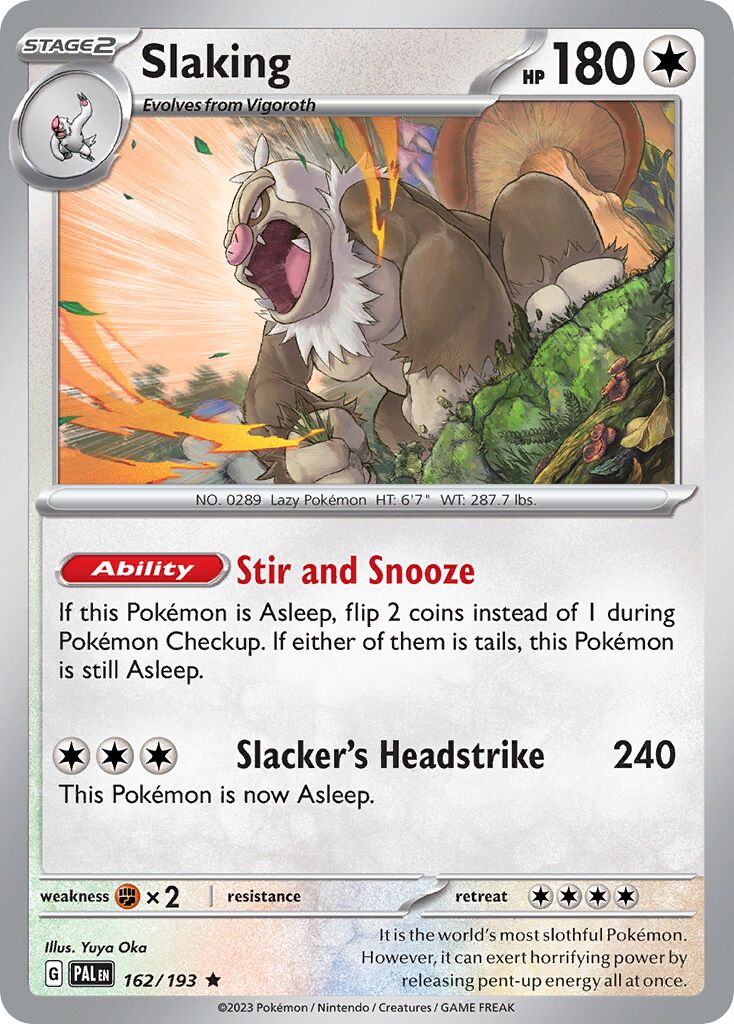 Slaking 162/279 — Paldea Evolved (English Pokémon TCG card)