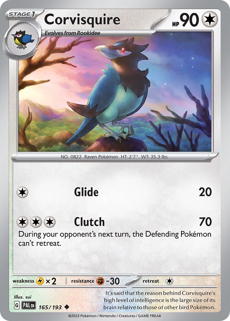 Corvisquire 165/279 — Paldea Evolved (English Pokémon TCG card)