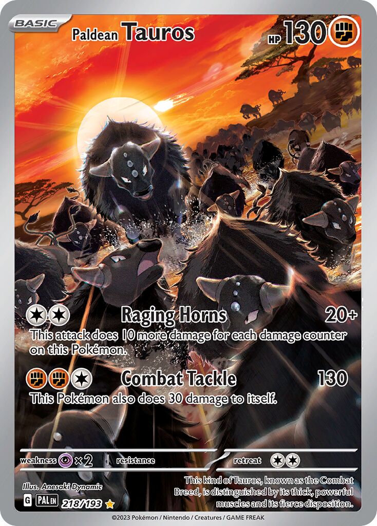 Paldean Tauros 218/279 — Paldea Evolved (English Pokémon TCG card)