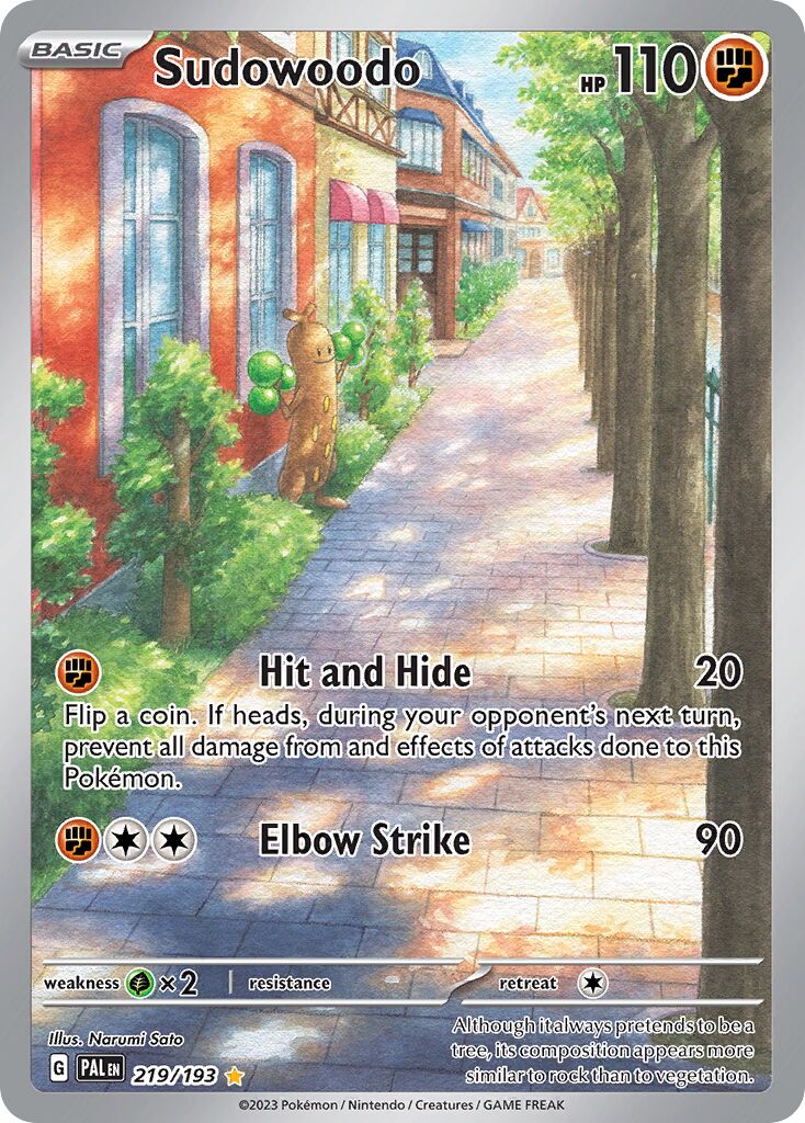 Sudowoodo 219/279 — Paldea Evolved (English Pokémon TCG card)