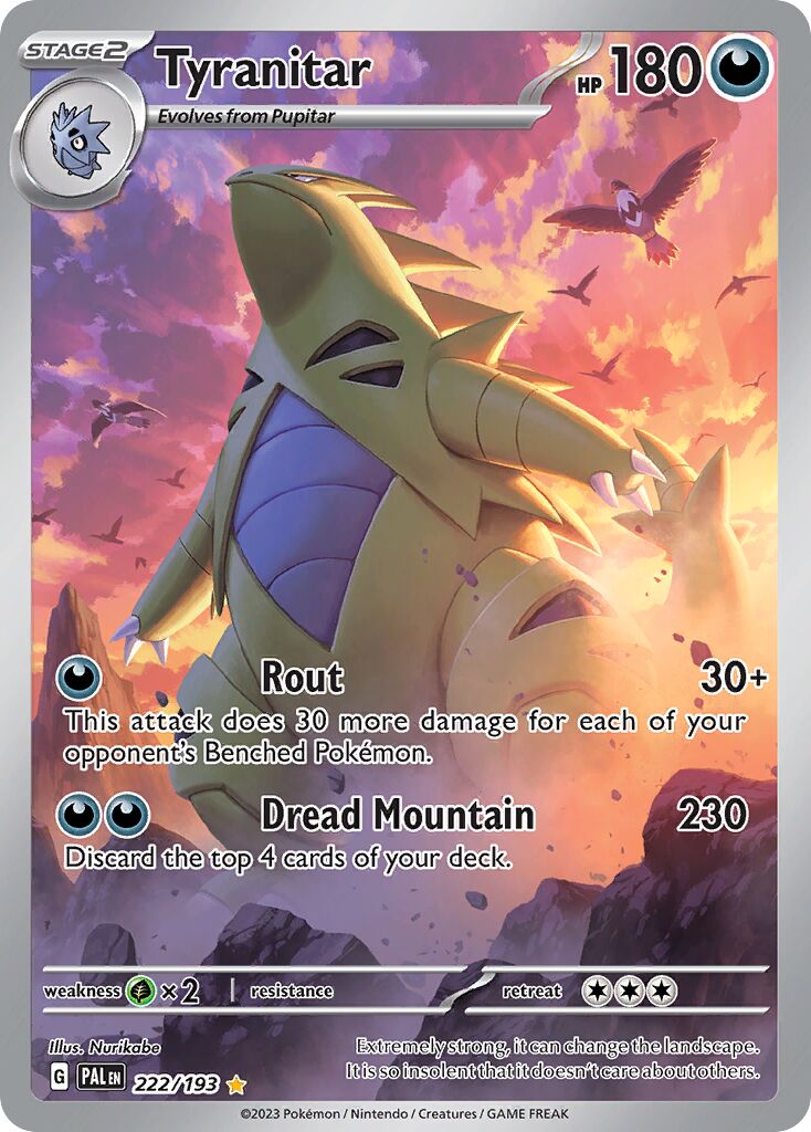 Tyranitar 222/279 — Paldea Evolved (English Pokémon TCG card)