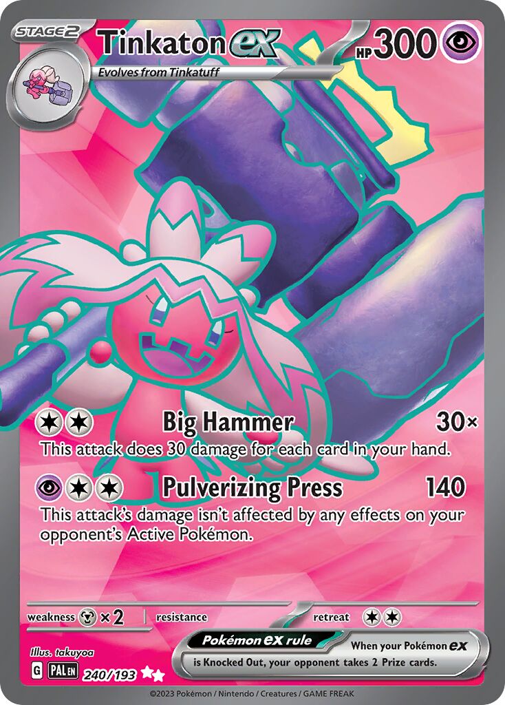 Tinkaton ex 240/279 — Paldea Evolved (English Pokémon TCG card)