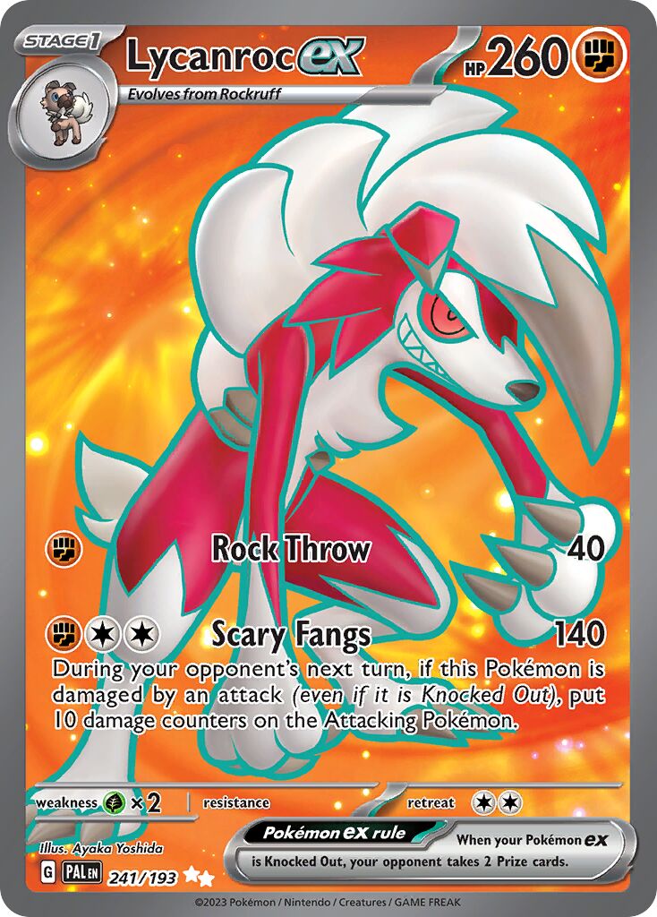 Lycanroc ex 241/279 — Paldea Evolved (English Pokémon TCG card)