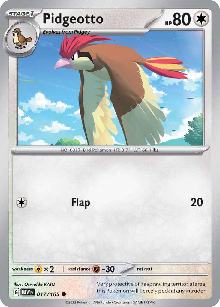 Pidgeotto 017/207 — 151 (English Pokémon TCG card)
