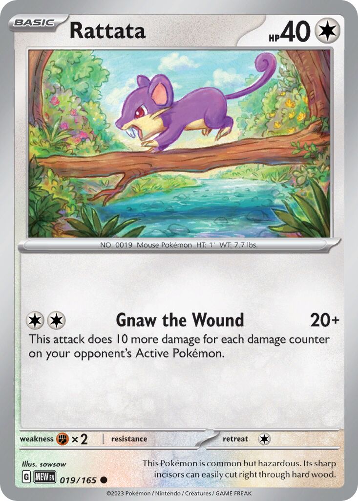 Rattata 019/207 — 151 (English Pokémon TCG card)
