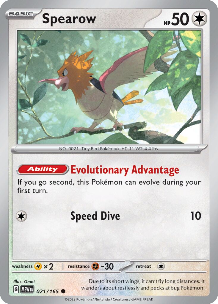 Spearow 021/207 — 151 (English Pokémon TCG card)