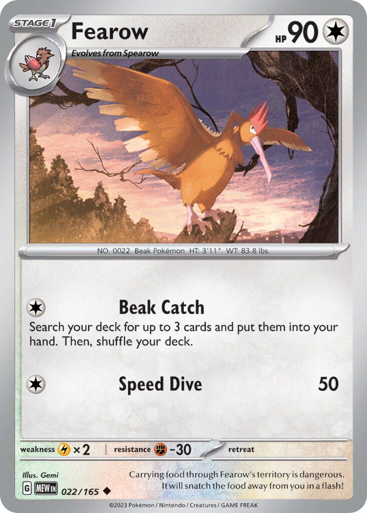 Fearow 022/207 — 151 (English Pokémon TCG card)