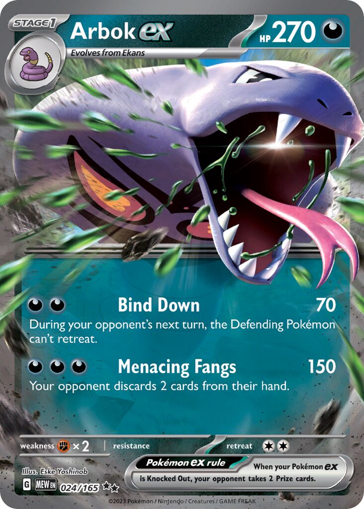 Arbok ex 024/207 — 151 (English Pokémon TCG card)