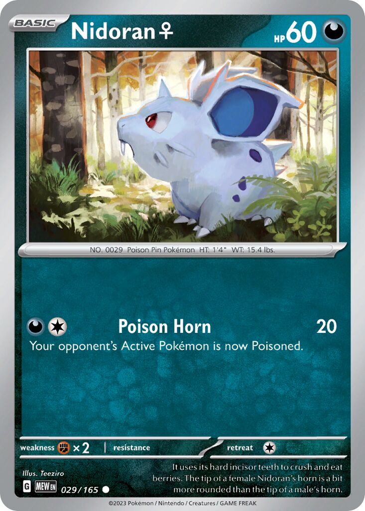 Nidoran ♀ 029/207 — 151 (English Pokémon TCG card)