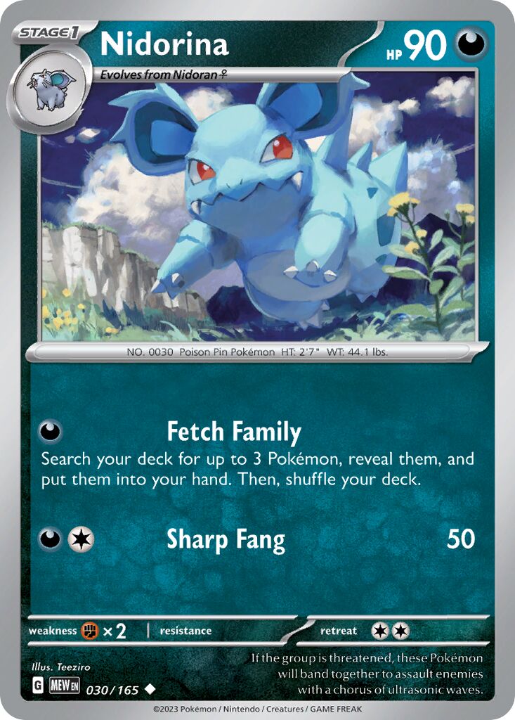 Nidorina 030/207 — 151 (English Pokémon TCG card)