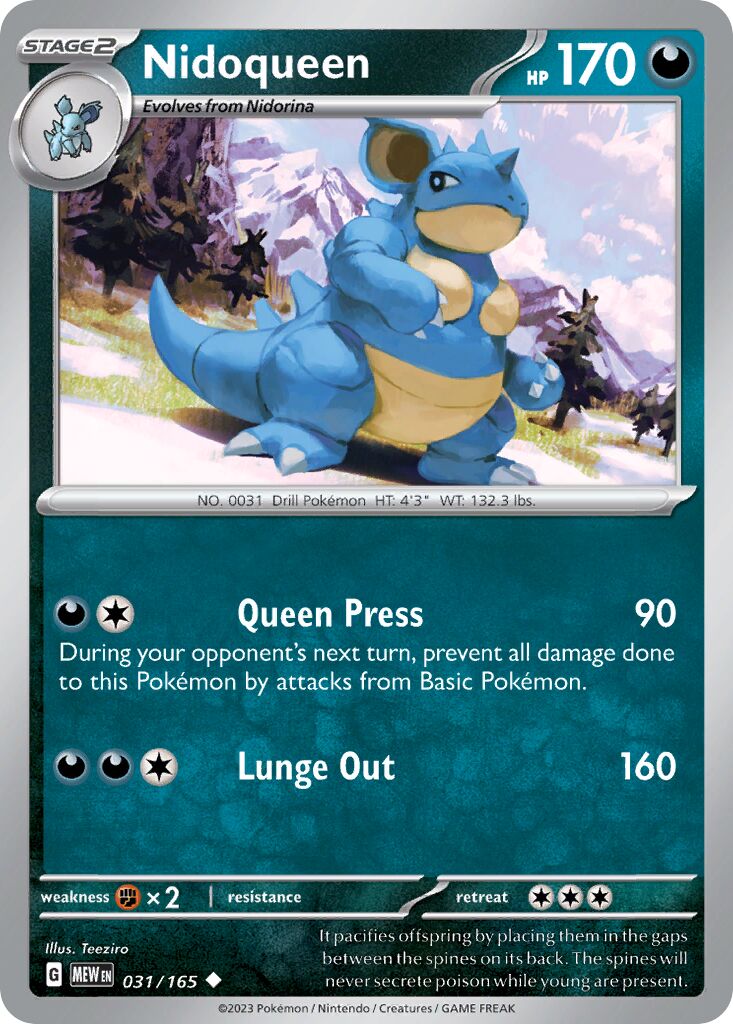Nidoqueen 031/207 — 151 (English Pokémon TCG card)