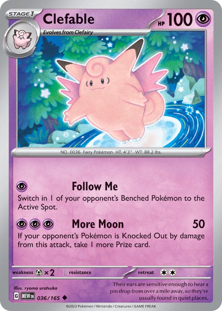 Clefable 036/207 — 151 (English Pokémon TCG card)