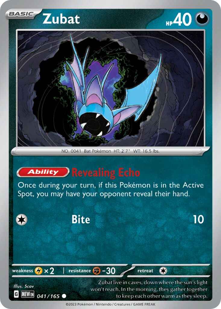 Zubat 041/207 — 151 (English Pokémon TCG card)