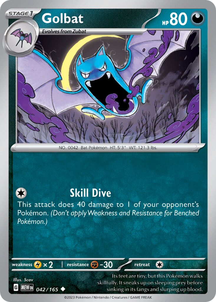 Golbat 042/207 — 151 (English Pokémon TCG card)
