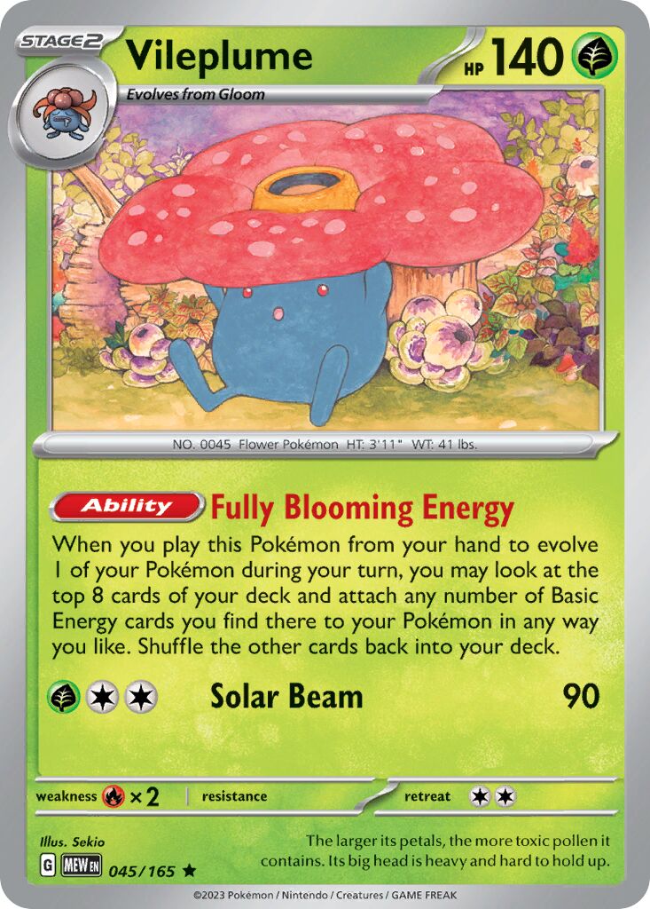 Vileplume 045/207 — 151 (English Pokémon TCG card)