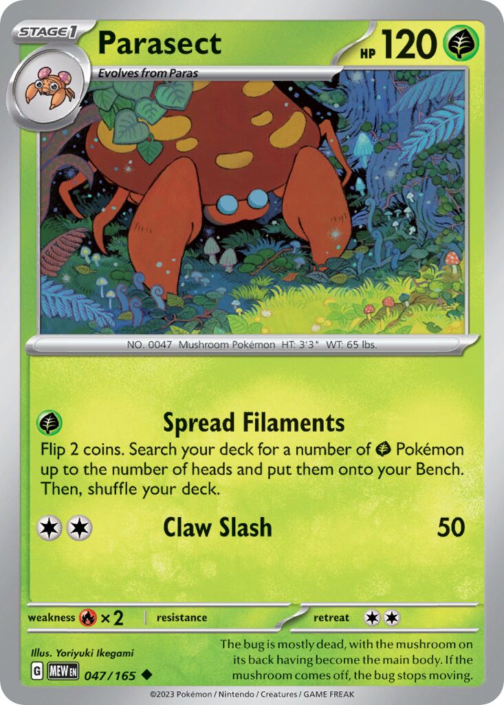 Parasect 047/207 — 151 (English Pokémon TCG card)