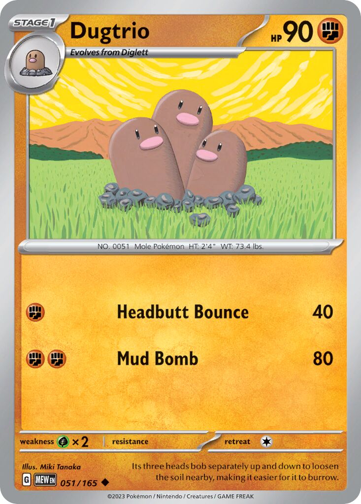 Dugtrio 051/207 — 151 (English Pokémon TCG card)