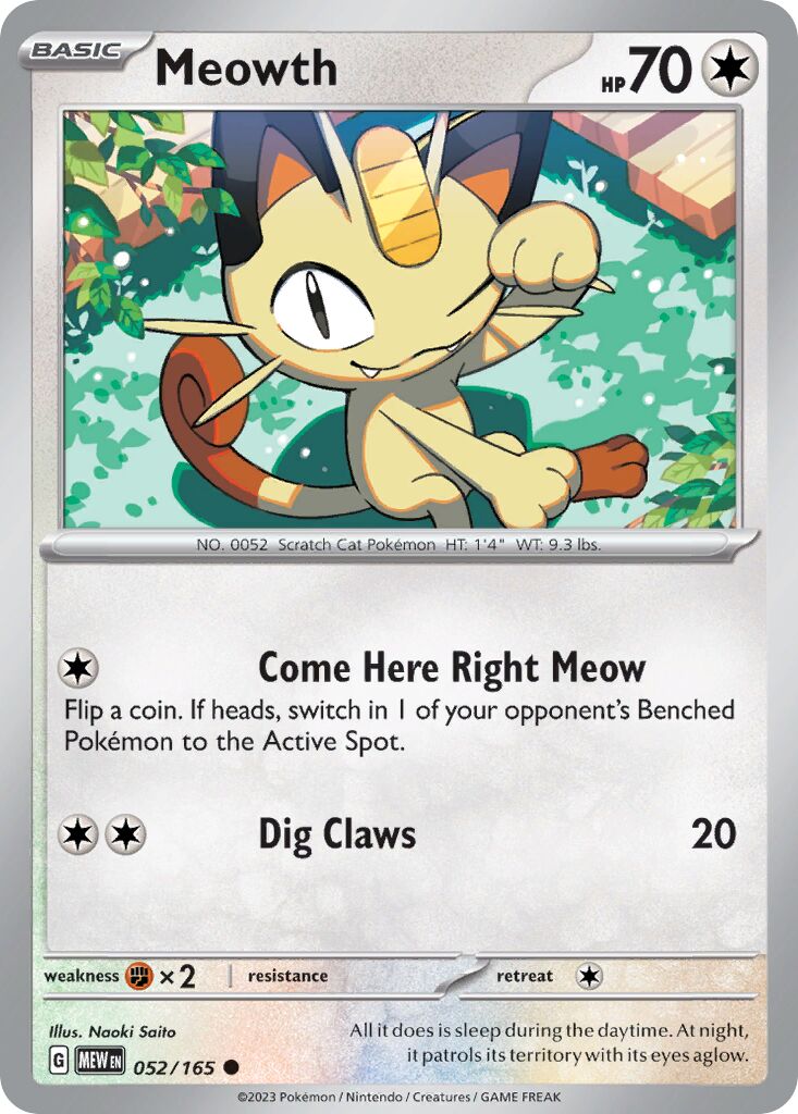 Meowth 052/207 — 151 (English Pokémon TCG card)