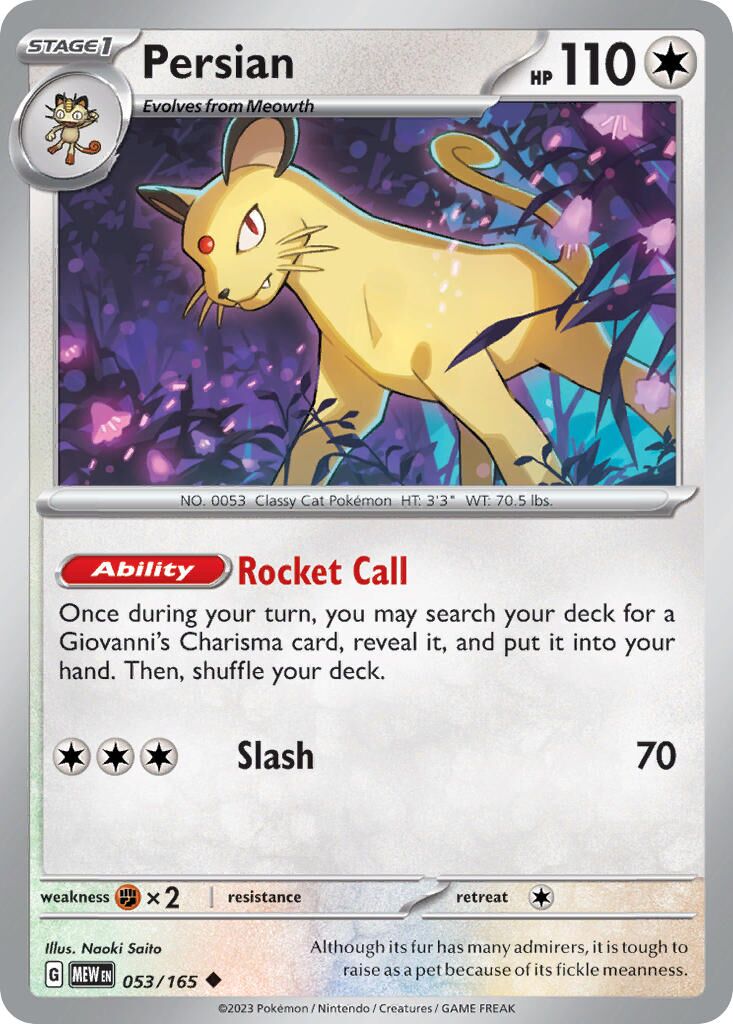 Persian 053/207 — 151 (English Pokémon TCG card)