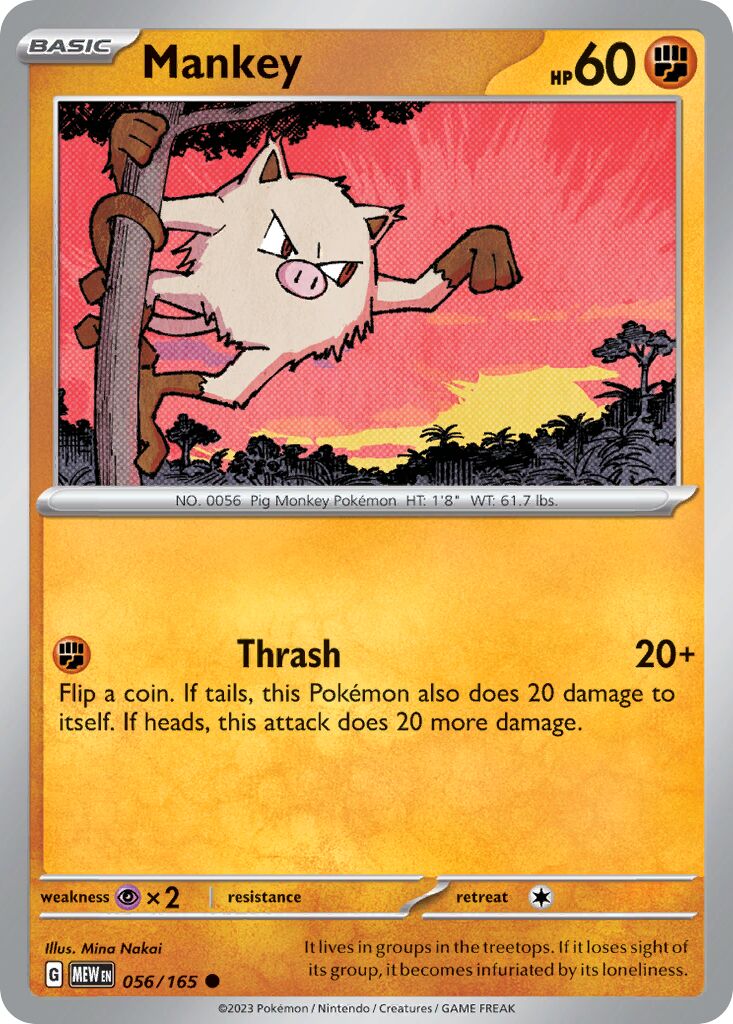 Mankey 056/207 — 151 (English Pokémon TCG card)