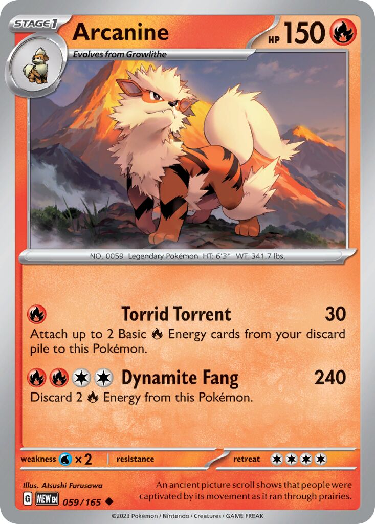 Arcanine 059/207 — 151 (English Pokémon TCG card)