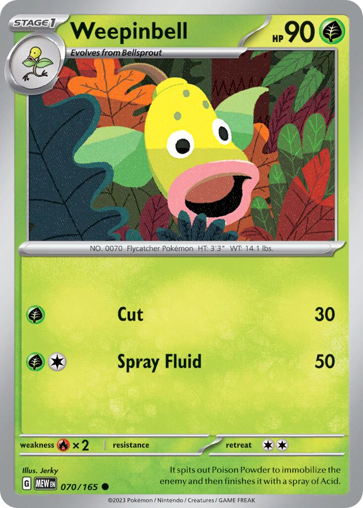 Weepinbell 070/207 — 151 (English Pokémon TCG card)