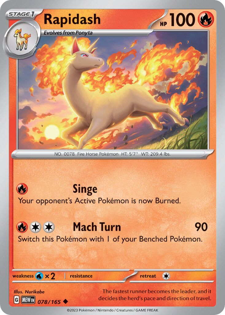 Rapidash 078/207 — 151 (English Pokémon TCG card)