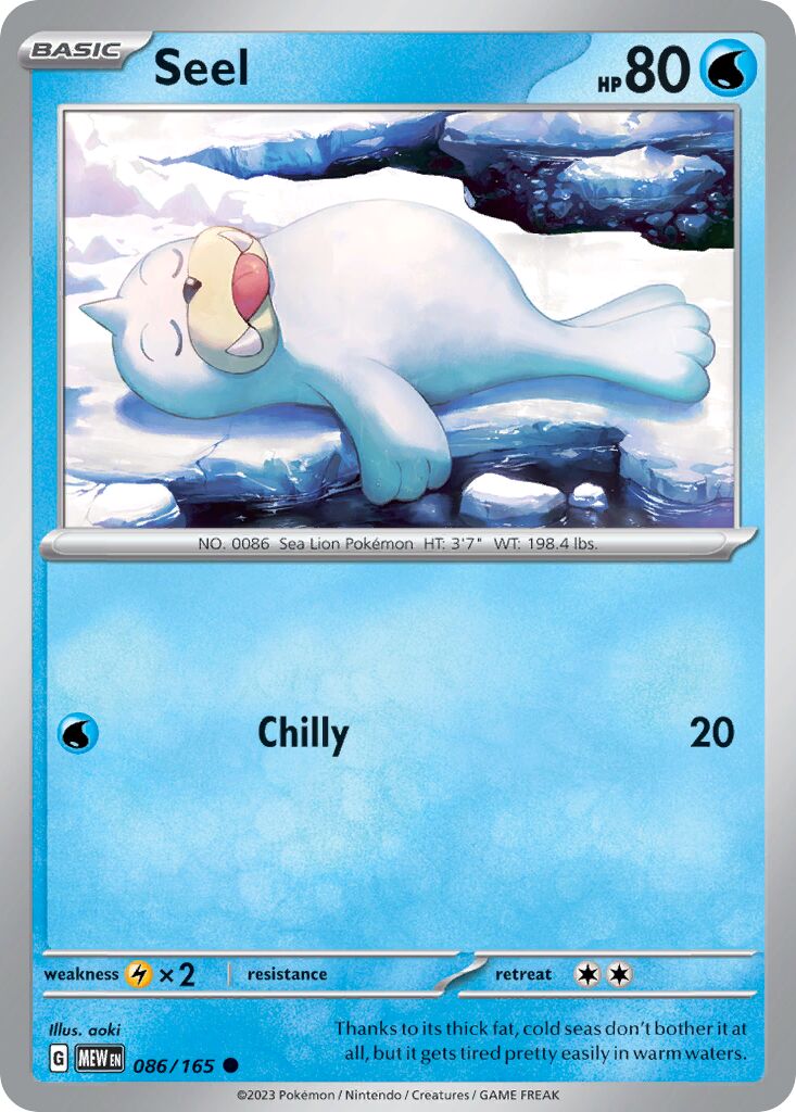 Seel 086/207 — 151 (English Pokémon TCG card)