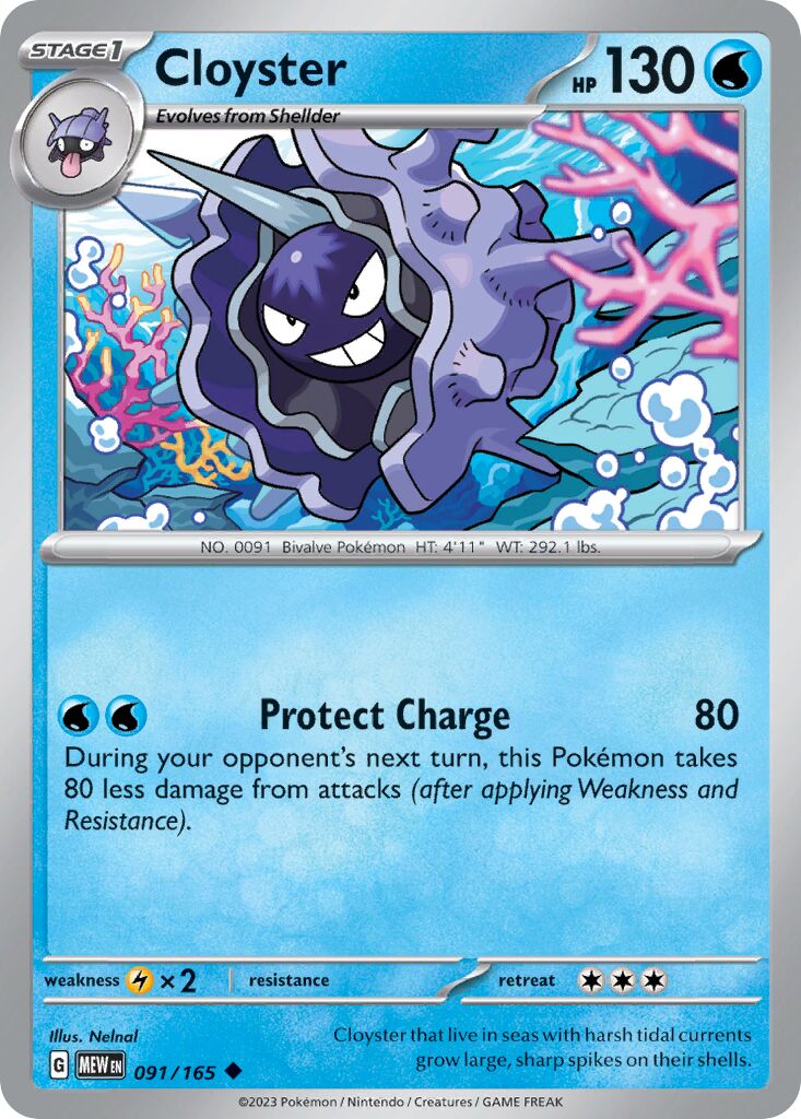 Cloyster 091/207 — 151 (English Pokémon TCG card)
