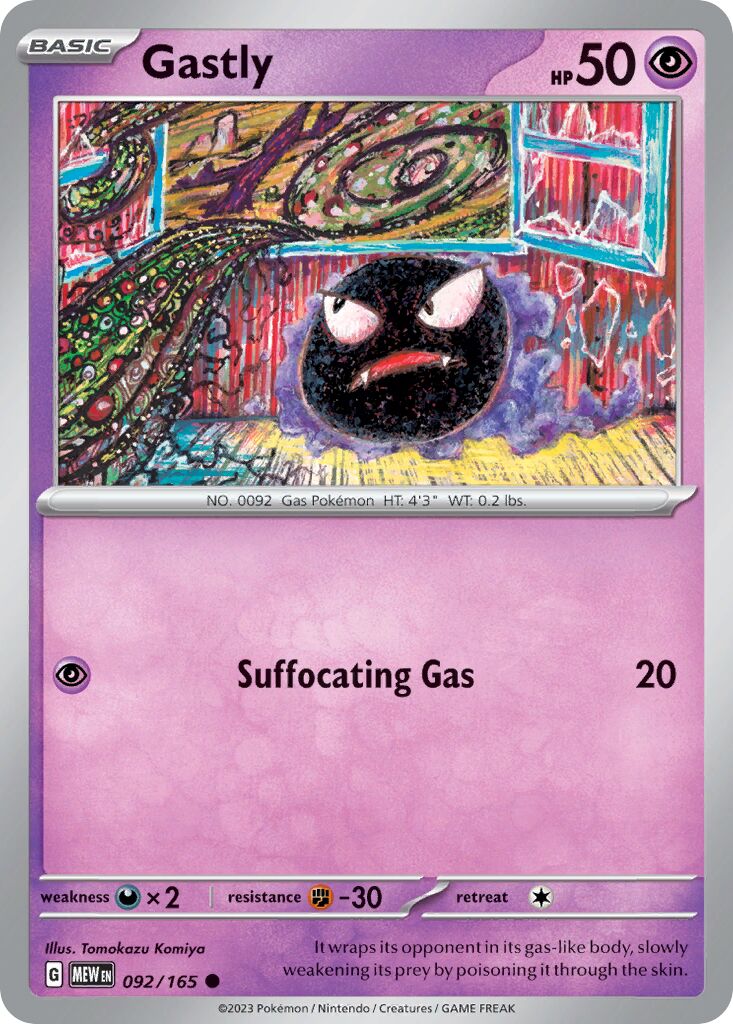 Gastly 092/207 — 151 (English Pokémon TCG card)