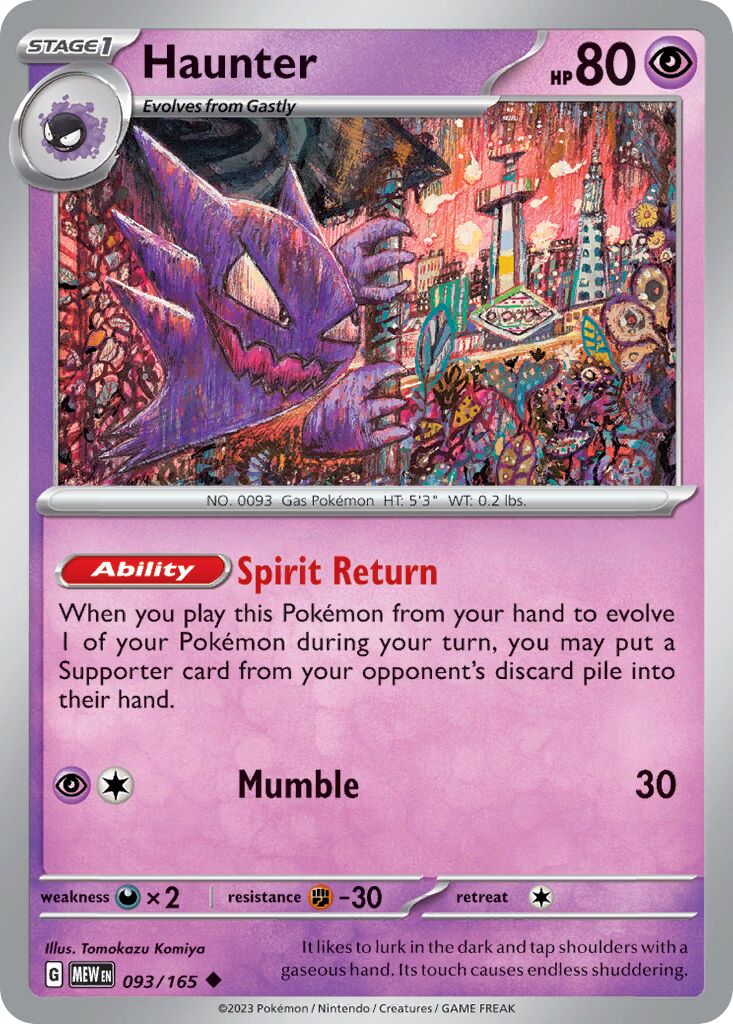 Haunter 093/207 — 151 (English Pokémon TCG card)
