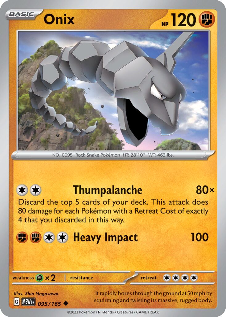Onix 095/207 — 151 (English Pokémon TCG card)