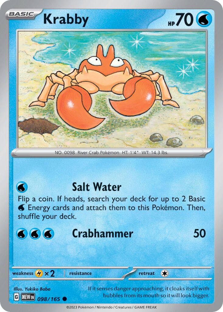 Krabby 098/207 — 151 (English Pokémon TCG card)