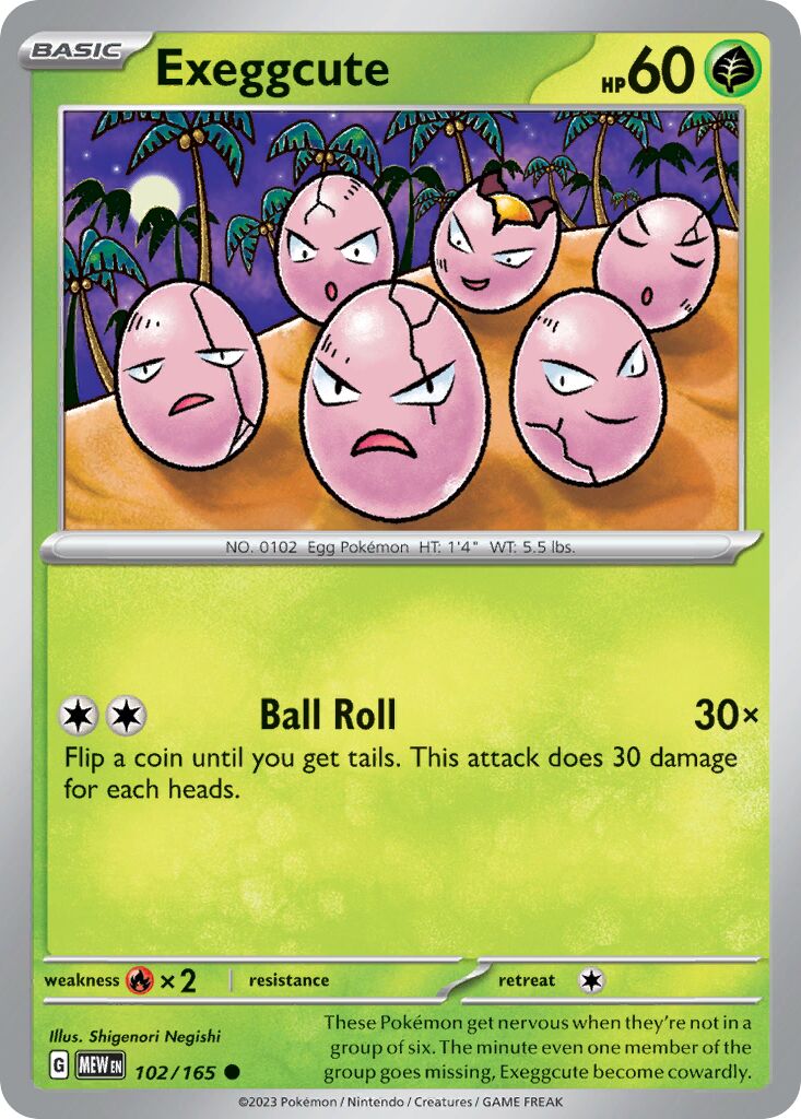 Exeggcute 102/207 — 151 (English Pokémon TCG card)