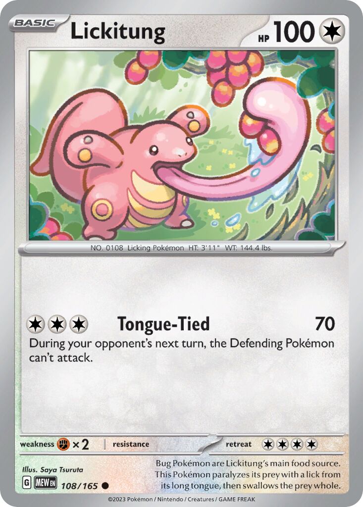 Lickitung 108/207 — 151 (English Pokémon TCG card)