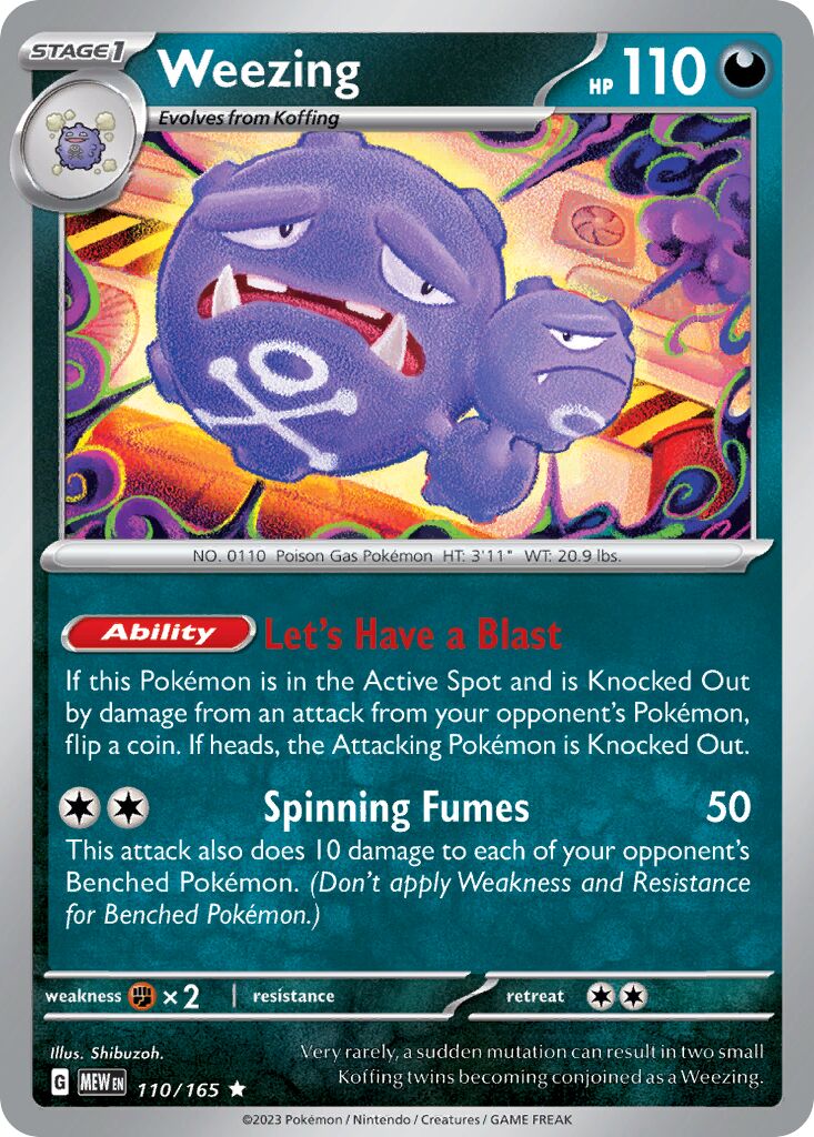 Weezing 110/207 — 151 (English Pokémon TCG card)