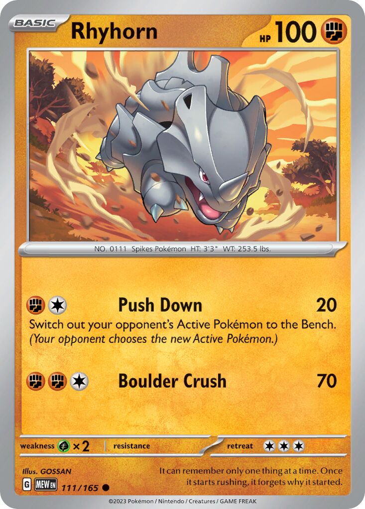 Rhyhorn 111/207 — 151 (English Pokémon TCG card)