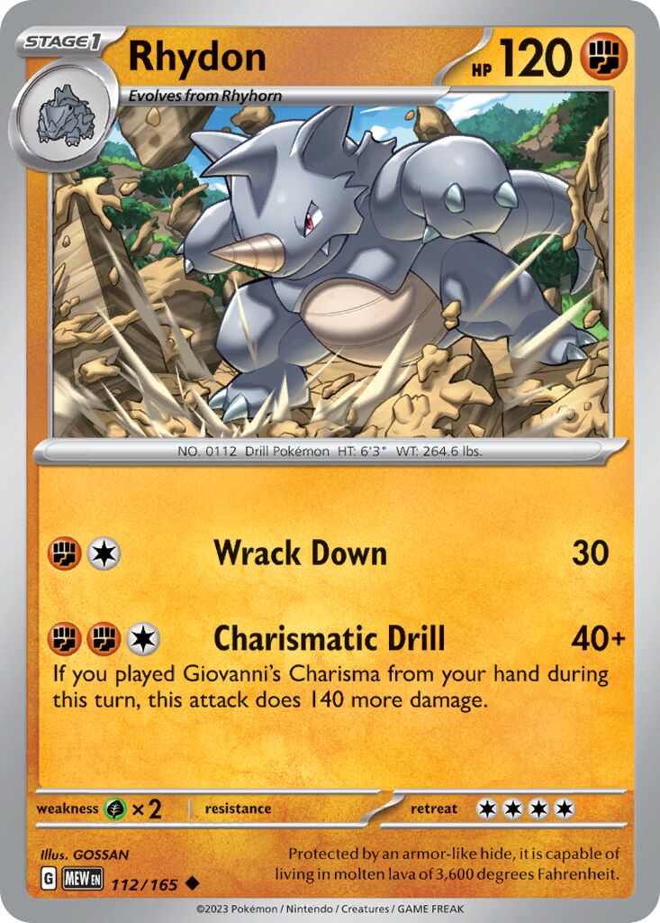 Rhydon 112/207 — 151 (English Pokémon TCG card)
