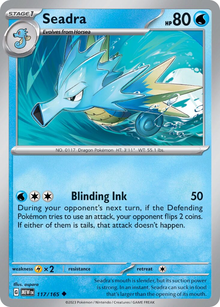 Seadra 117/207 — 151 (English Pokémon TCG card)