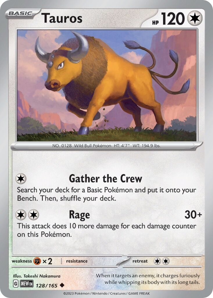 Tauros 128/207 — 151 (English Pokémon TCG card)