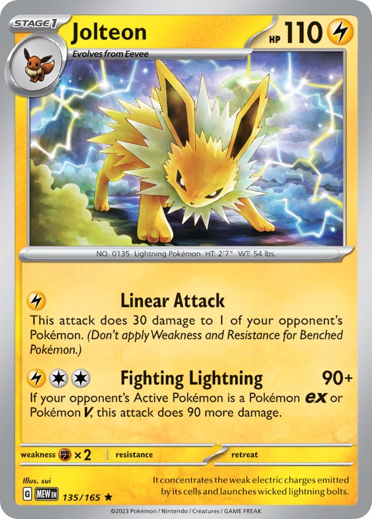 Jolteon 135/207 — 151 (English Pokémon TCG card)