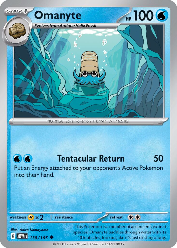 Omanyte 138/207 — 151 (English Pokémon TCG card)