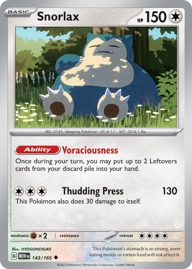 Snorlax 143/207 — 151 (English Pokémon TCG card)