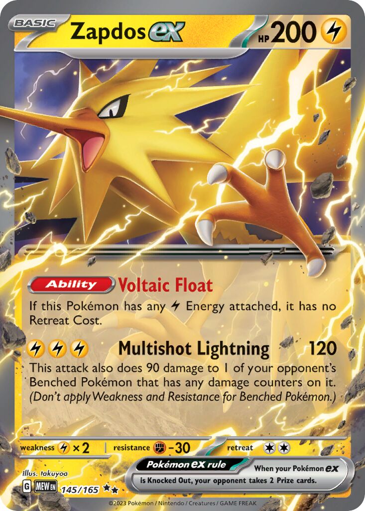 Zapdos ex 145/207 — 151 (English Pokémon TCG card)