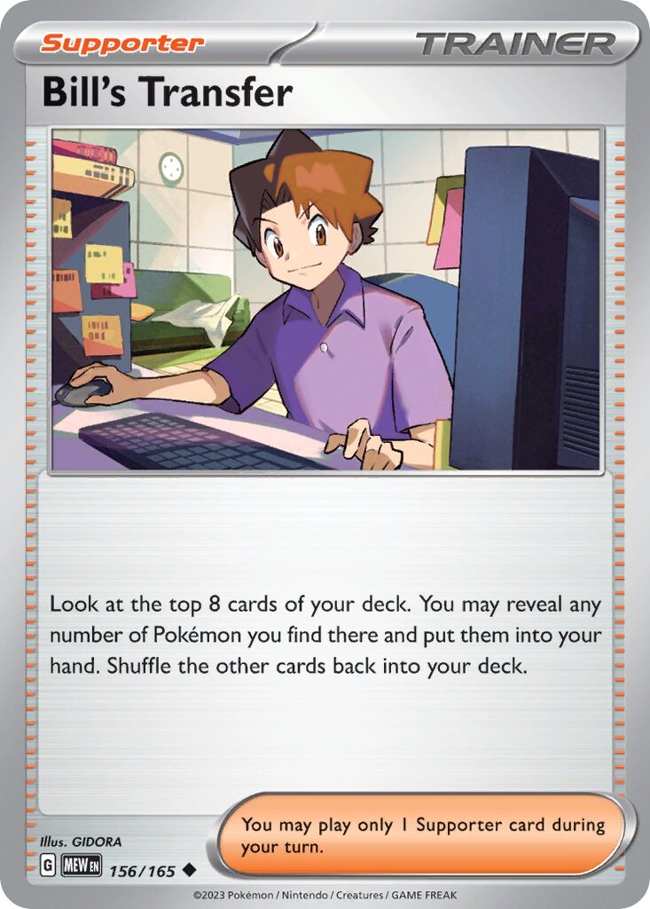 Bill's Transfer 156/207 — 151 (English Pokémon TCG card)
