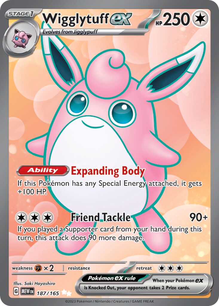 Wigglytuff ex 187/207 — 151 (English Pokémon TCG card)