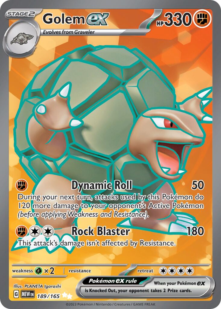 Golem ex 189/207 — 151 (English Pokémon TCG card)